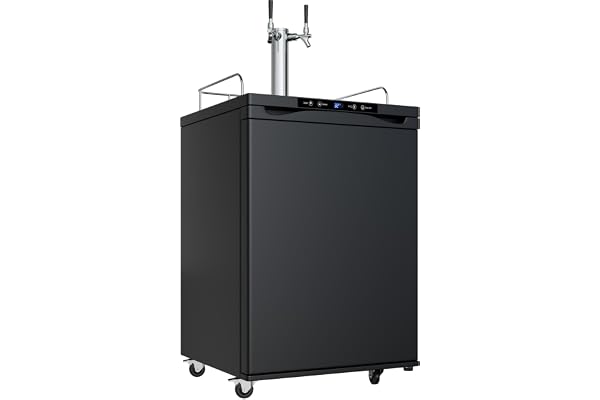 EdgeStar KC3000TWIN Full Size Dual Tap Kegerator with Digital Display - Black