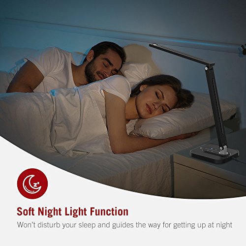 image for TaoTronics LED Desk Lamp with USB Charging Port, (2700 - 6500K) 5 Colo