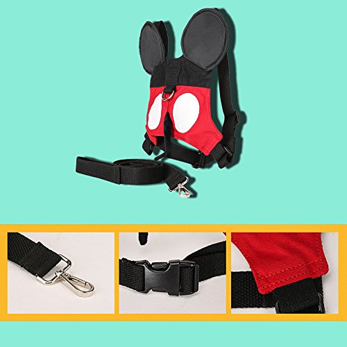 MPAYIXUNGS (Red) Baby Safety walking Harness-Child Toddler Anti-lost Belt Harness Reins Toddler Anti-lost Belt with Safety Leash Mini Strap for Boys and Girls QE00-5