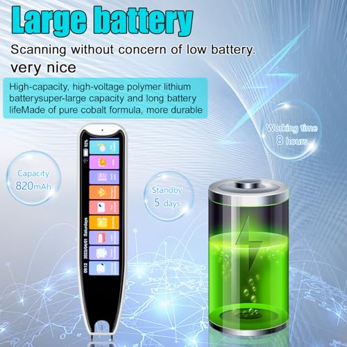Scan Reader Pen for Dyslexia, 142 Language Smart Translation Pen Translator for Elderly, Kids, Students, Supports Voice, Scan, Text to Speech (White)