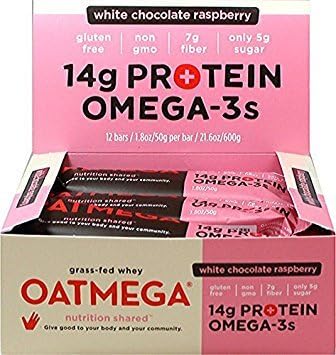 Boundless Nutrition White Chocolate Raspberry OATMEGA Bar-12 per Box by Boundless Nutrition