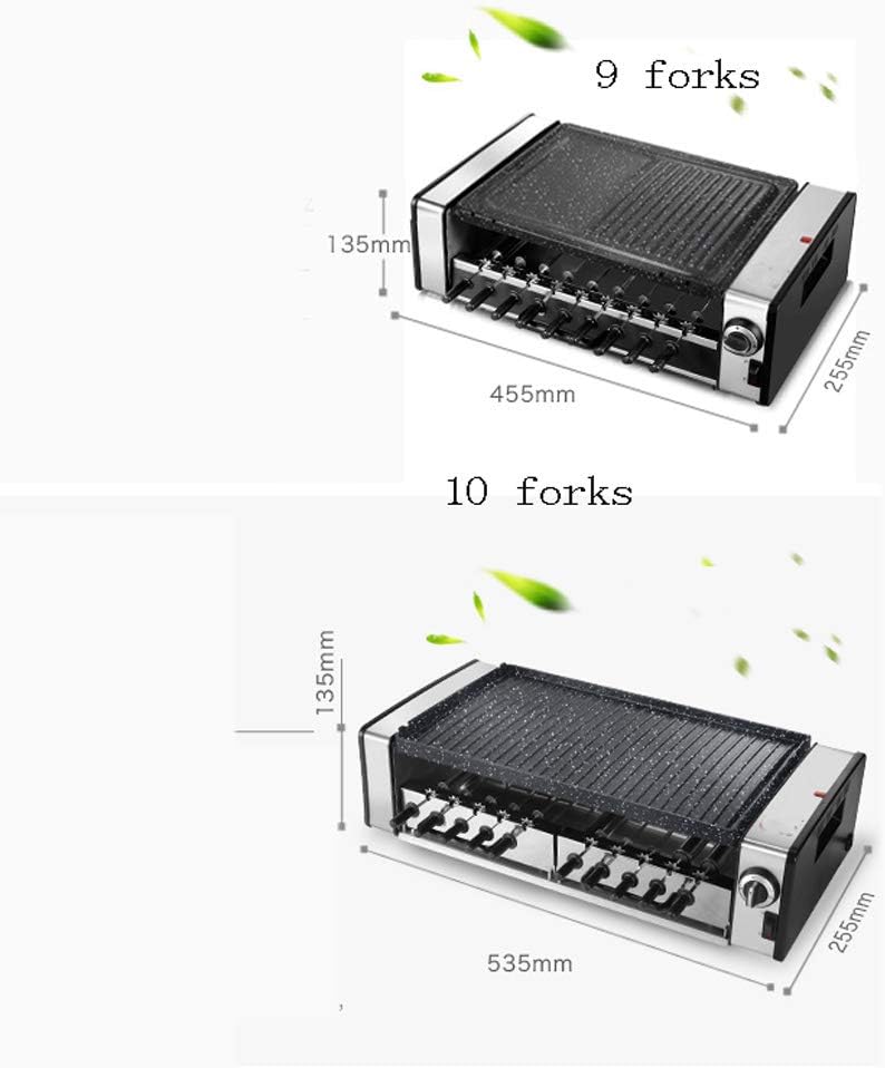 review zaizai Indoor Electric Non-Stick Grill Adjustable Thermostat,Automatic Rotating Skewers,Intelligent Constant Temperature, 3D Surround Heating,1600W High Power Black