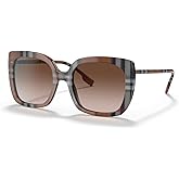 BURBERRY BE4323 Square Sunglasses for Women | In Black &amp; Brown Check. Bonus kit: cleaning spray, cloth, screwdriver &amp; mirror. Premium acetate frame.