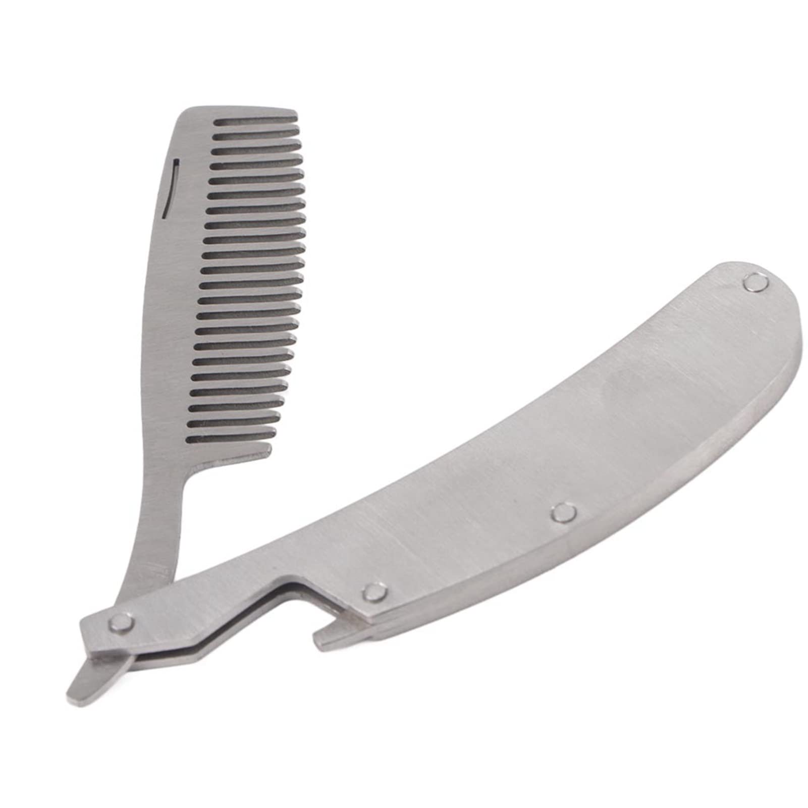 Stainless steel beard comb, anti-static men's folding comb, detangles and cares for the beard, perfect men's gift.