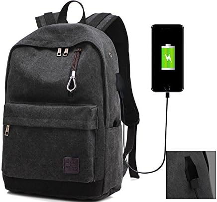 Dream ya L-10 Business Laptop School Casual Travel Bag with USB Charging Port Lightweight Travel Backpack, Black