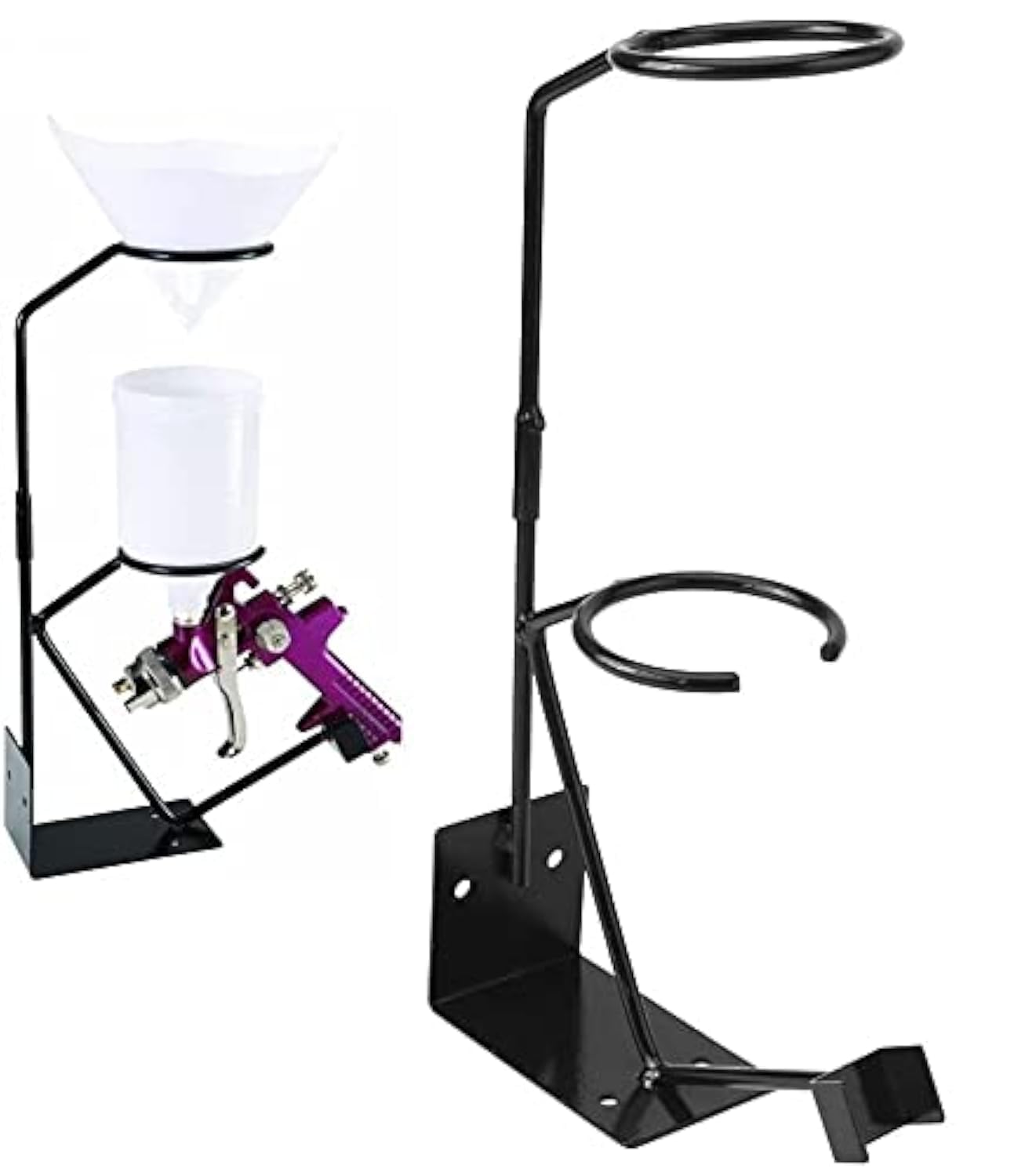 OKBY Spray Gun Stand, Gravity Feed Paint Spray Guns Holder Stands Painting Sprayer Stand with Strainer Holder, Wall or Bench Mount