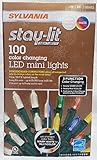 Sylvania Stay-Lit Platinum 100 - 3 Function Color Changing LED Mini Lights - Warm White & Multi - 2017 New & improved Connectors