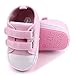 Enteer Baby Girls' Classic Solid Colors Rubber Canvas Shoes with Hook&Loop for 3-24Months