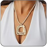 Sora Tuki Boho Necklaces for Women Large Pendant Necklace Bohomia Country Jewelry Oval Circle Statement Necklace Chunky Heart Pandant Necklaces Cowboy Cowgirl Western Jewelry