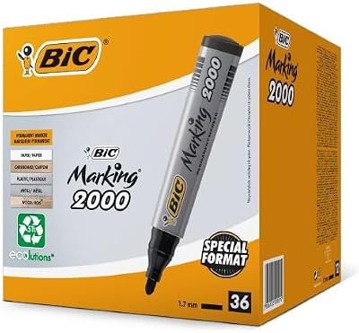 BIC Marking 2000 ECOlutions Permanent Markers Medium Bullet Tip Black 36