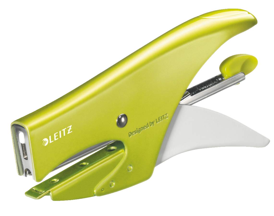 Leitz WOW Stapling Pliers, Uses No. 10 Staples, 15 Sheet Capacity, Metal, Includes Staples, Metallic Green, 55312064 — image 1