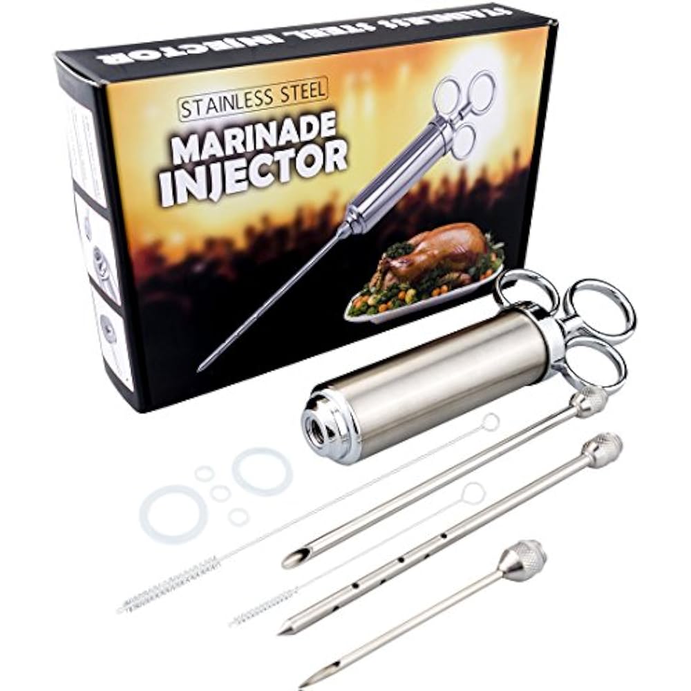 Heavy Duty Meat Marinade Injector, 304 Stainless Steel, 2 Oz With