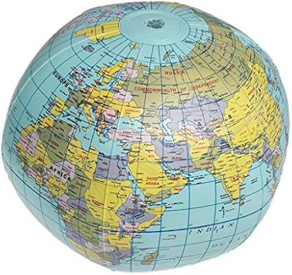 Globo terráqueo inflable en caja de regalo: Amazon.es: Oficina y papelería
