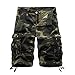 AOQ Men's Camo Cargo Shorts Cotton (32, Drak Army Green Camouflage)