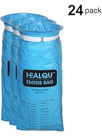 Pack of 24 Blue Emesis Bag, Disposable Vomit Bags, 1000ml