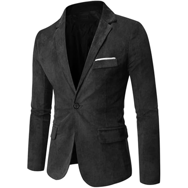 Men's Corduroy Suit Jacket Trendy Slim Classic Fit Casual Blazer