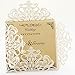 Laser Cut Invitations 50 Pack FOMTOR Laser Cut Wedding Invitations Card Kit with Blank Printable Paper and Envelopes for Wedding,Birthday Parties,Baby Shower (White)