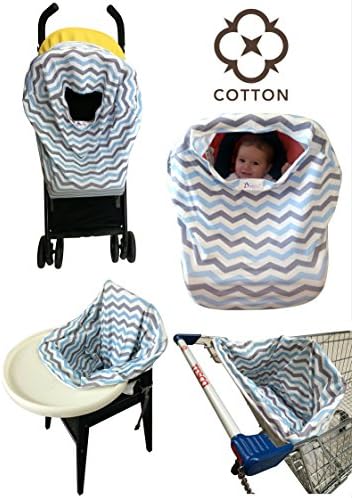 Baby Car Seat Covers COTTON Nursing Canopy 5 in 1 Multi-Use Stretchy Infant Girls Boys Unisex Carseat Cover Best Shower Gift
