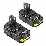Replace for Ryobi 18v Battery P102 2500mAh Lithium Ion One Plus P103 P105 P107 P108 P109 Compact ONE+ Cordless Tool (2-Pack)-SUN POWER