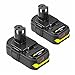 Replace for Ryobi 18v Battery P102 2500mAh Lithium Ion One Plus P103 P105 P107 P108 P109 Compact ONE+ Cordless Tool (2-Pack)-SUN POWER