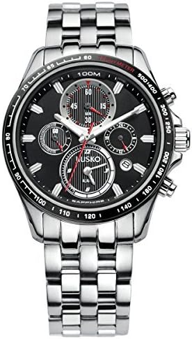 Jiusko 108MS02 Mens Multifunction Tachymeter Chronograph Dress Watch 24 Hr Dual Time