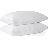 Bafode Goose Feathers Down Pillows, Pillows Standard Size Set of 2, Cotton Cover,Gusseted Hotel Collection Bed Pillow for Back, Stomach or Side Sleepers