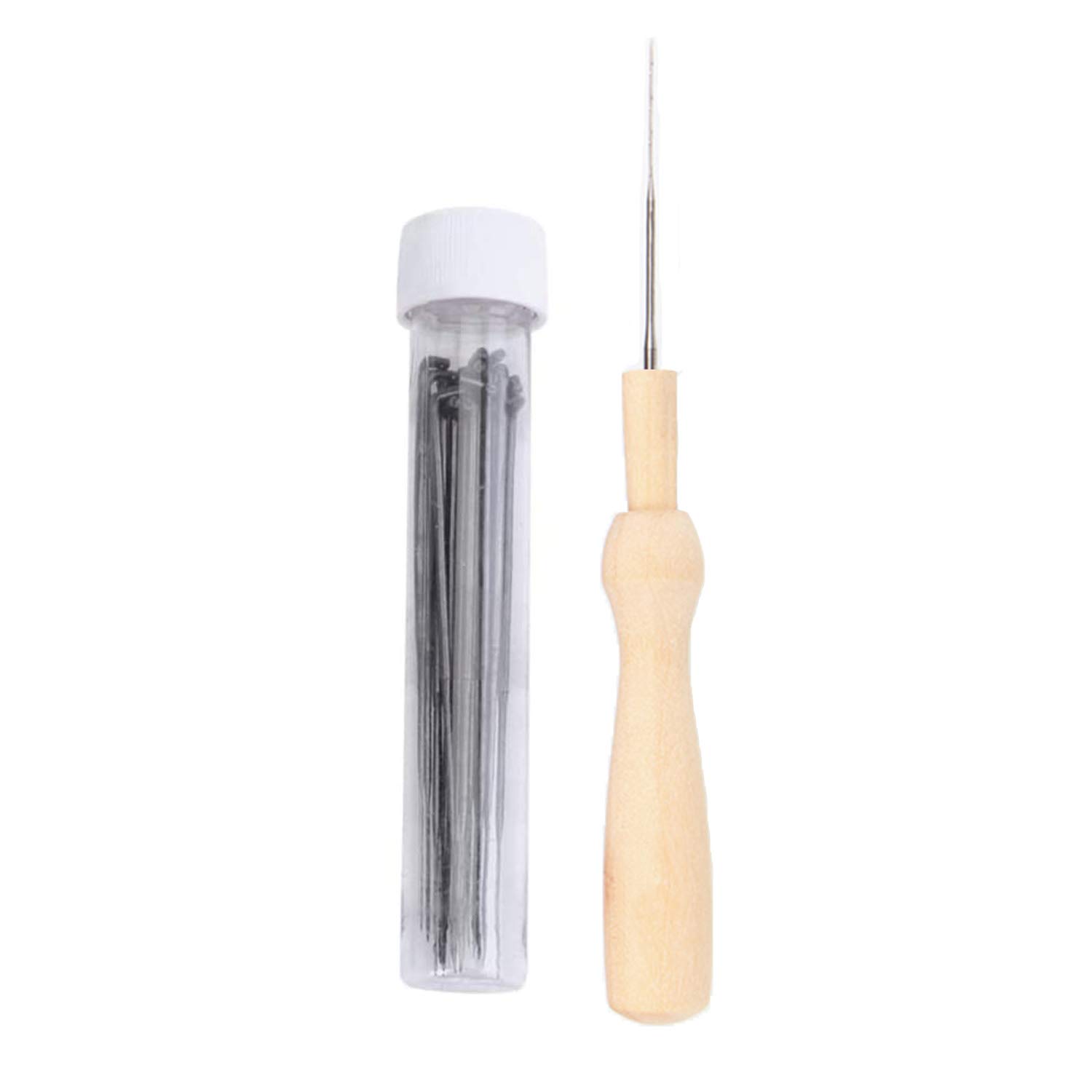 Phinus 30 Pcs Needle Felting Kit, Wool Felting Needles, 3 Sizes: 3.58/3.39/3.07 inch, Grey, Sharp Point, Iron Material