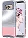 ULAK Galaxy S8 Case, Samsung S8 Case, Dual Layer Stylish Designed Hybrid TPU Protective Cover for Samsung Galaxy S8 (Minimal Rose Gold Stripes+Grey), Will not Fit S8 Plus