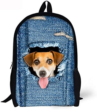Cute Cat Dog Print Backpack For Kids Teens Casual Lightweight School Bag-C3305C
