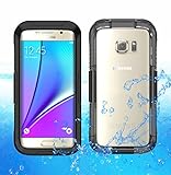 Galaxy S7 Edge Waterproof Case, AICase Armor Dust proof Shockproof Snow Proof Case Crystal Clear Full Body Protective Cover for Samsung Galaxy S7 Edge (Black)