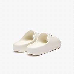 Lacoste Women's Slide Sandal, White/Green, 40.5 EU