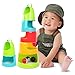 Rainbow Stacker Roll & Swirl Ball Ramp Toddler Toy By Zig Zag Kid - Includes 5 Layers PLUS 3 Large Rolling Balls