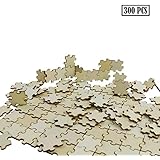 UPlama 300PCS Blank Puzzles, Freeform Blank Puzzle Pieces Blank Wooden Puzzles DIY Jigsaw Puzzles Plain Puzzle Pieces for Crafts, Arts, Card Making (1.18