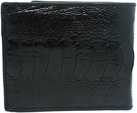 Authentic Ostrich Skin Men's Bifold Leg Section Leather Wallet