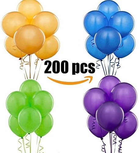 Premium Pearlized Latex Round Balloons 12 Inch for Wedding Birthday Graduation Party Decoration- Assorted colors 200 pcs (Dark pearl colors)