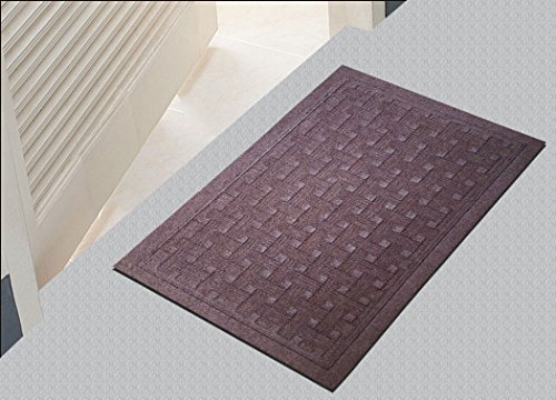 SafetyCare Heavy Duty Rubber Backed Moca Brown Doormat – All Weather Conditions Door Mat – Durable Jute Basket Weave Design Entrance Mat - 23.5 x 15.5 Inches – 2 Pack