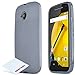 Moto E 2nd Gen Case, Flexible Crystal Silicone TPU Case [Extra Slim] [Perfect Fit] with ** FREE* Micro Fiber Cleaning Cloth for Motorola Moto E 2nd Generation, 2015 [SMOKE]