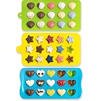 Candy Molds & Ice Cube Trays - Hearts, Stars & Shells - Silicone Chocolate Molds - Fun, Toy Kids Set
