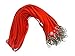 50 Pcs Lanyards Black Lanyard for ID Badge 17.5-Inch Nylon Lanyards with Swivel Hook Bulk (Red)