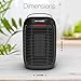 Space Heater -Electric Mini Fan Heater -Small Personal 950W PTC Ceramic Heating Indoor Use Portable Compact for Home Room & Office Floor w/Tip Over Adjustable Thermostats & Overheat Protection -Black