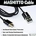 MAGNITTO 3.3 Feet Premium Compact Magnetic Braided USB Charging Cable for Samsung Galaxy S2 S3 S5 S4 S6 S7, Note 2/3/4/5,LG G4 G3, Sony Xperia Z5, HTC, Fast Charging Data Transfer Cord Android (Black)