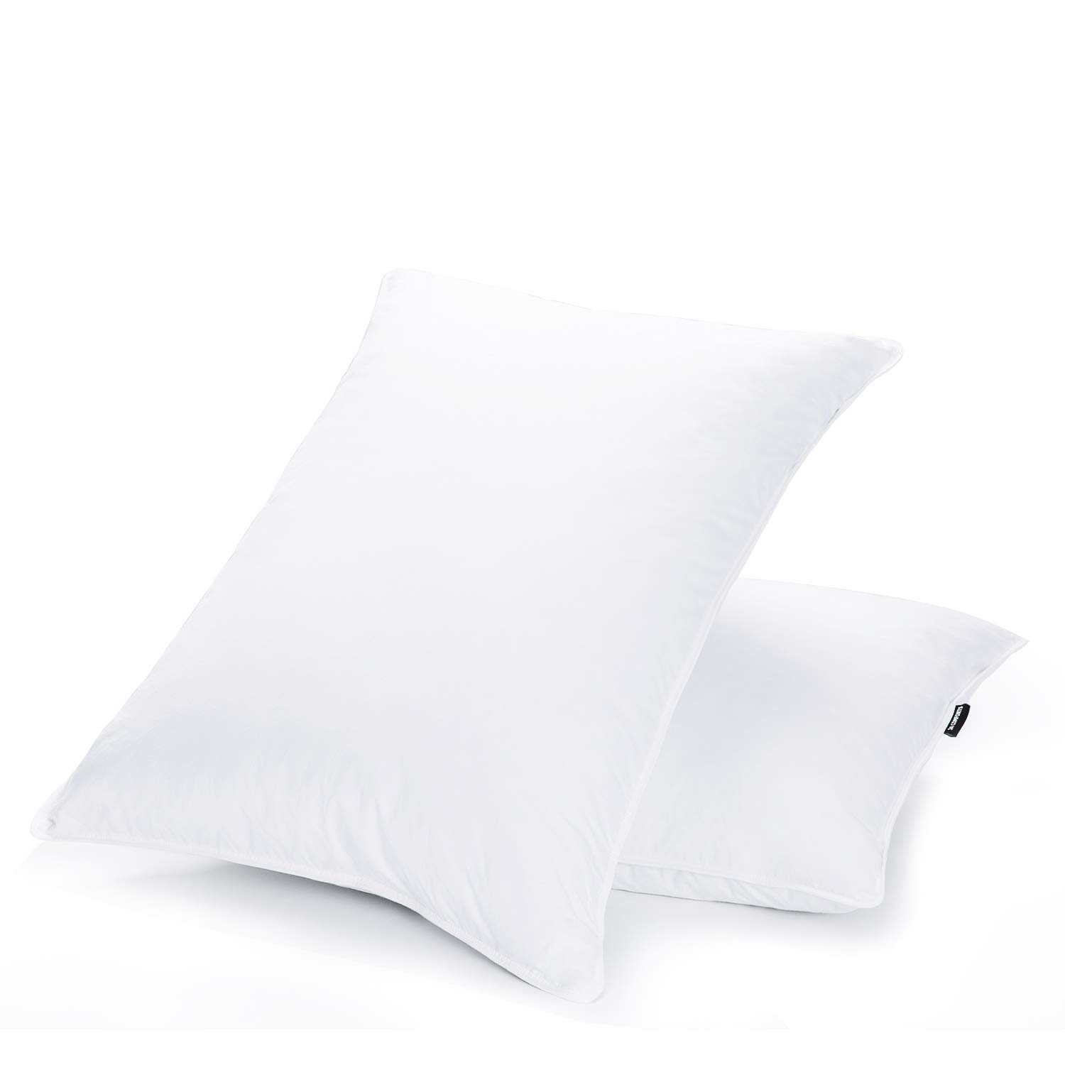 JA COMFORTS Duck Feather and Down Pillow-Set of 2, Standard/Queen Size(28" L x 20" W), Filling Weight 37 OZ, 100% Cotton Cover, Hotel Quality, Suitable for All Type of Sleepers, Machine Washable