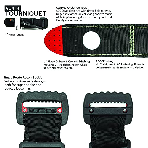 Recon Medical Tourniquet (Black) GEN 4 MilSpec Kevlar Metal Windlass