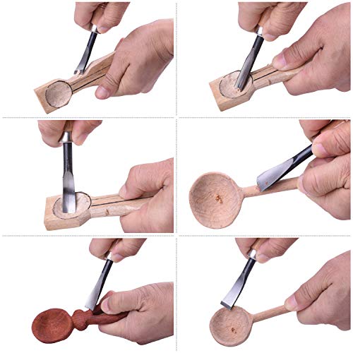UNIROI Wood Carving Tools Knife Kit with Whetstone, 6pcs Wood Carving Chisel Set for DIY Art Craft Wood Carving Root Carving Ideal for Beginner and Professionals UF001