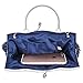 NIANWUDU Chichitop Beaded Sequin Design Flower Evening Purse Large Clutch Bag, Navy Blue
