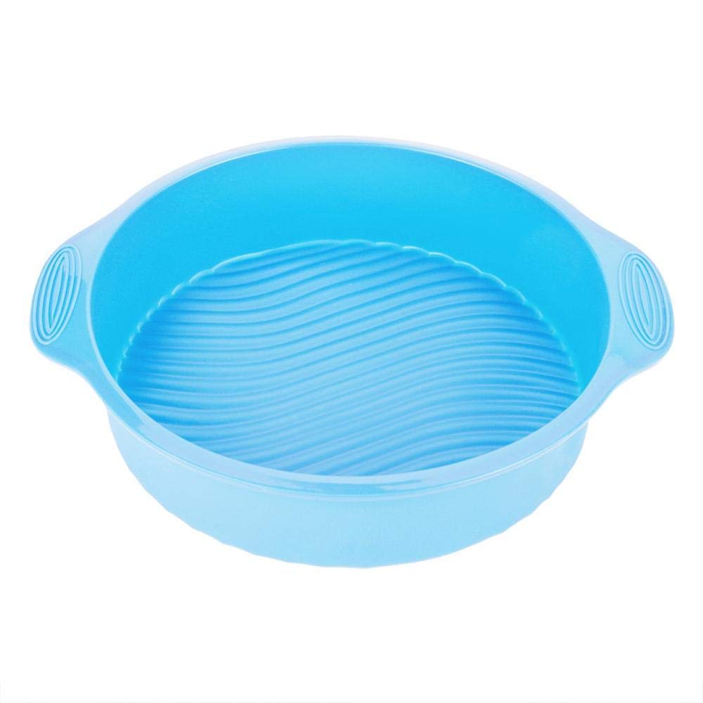 Fdit 9 Inch Cake Mold Silicone Round Shape Customized Various Baking Pan for Oven(Blue)
