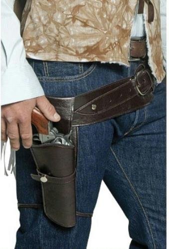 S33097 Single Holster Faux Leather Gun Belt