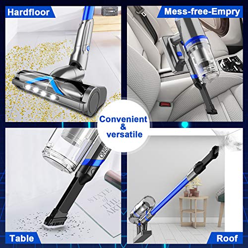 ONSON Cordless Vacuum, Stick Vacuum Cleaner with 20Kpa Super Suction