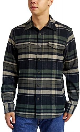 Dakota Grizzly Men's Turner Herringbone Long Sleeve Flannel Shirt, Pebble, XLarge