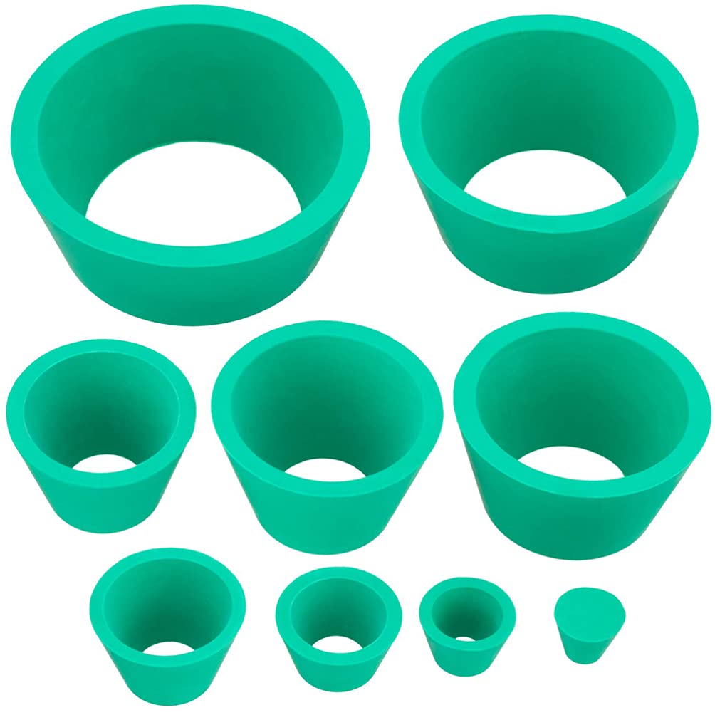 iplusmile 9pcs Buchner Funnel Flask Adapter Rubber Filter Adapter Cones Set Tapered Collar Lab Buchner Funnels Green